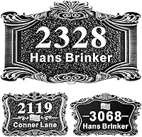 Vista 58 de Letrero de dirección personalizado, placa de dirección de número de casa, placa de dirección personalizada, metal o latón antiguo acrílico