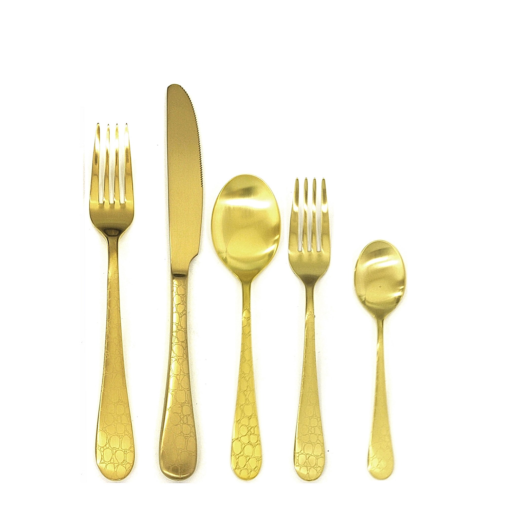 Mepra Tigre Ice Oro couverts de table dorés pour repas chic