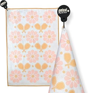 ONISSI Magnetic Pickleball Towel with Clip, Pickleball Towels for Women Men | Microfiber, Trendy, Sweat Towels for Pickleball Lovers | Funny Pickleball Accessories Gifts for Women and Men