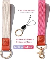 Vista 2 de Wristlet Keychain Lanyard, Stretchy Wrist Lanyard for Keys, Braided Key Chain Strap ID Badge Wallet Holder