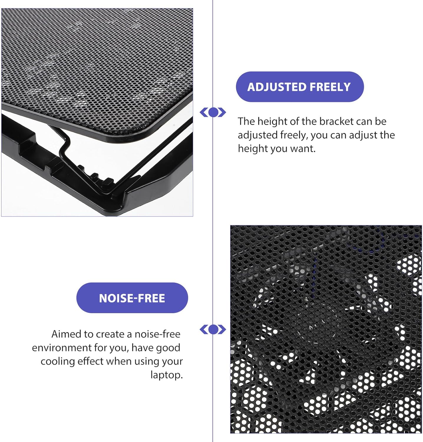 Laptop Cooling Pad 15.6 Inch Silent Cooling Stand with 6 Fans USB Powered for Gaming and Office Laptops Black