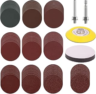 100pcs 3 inch Hook and Loop Sanding Discs, Drill Sander Attachment Assorted for Die Grinder Rotary Tools Accessories 1/4" Shank 80grit -3000grit