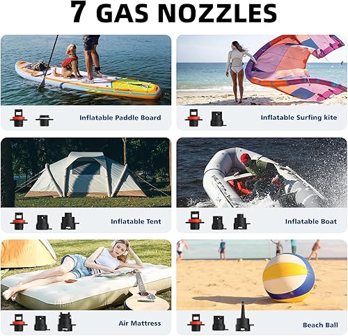 Miniatura 8 de CYCPLUS 20PSI High Pressure Smart SUP Air Pump, Rechargeable Battery-Powered, Intelligent Dual Stage Inflation & Deflation, Auto-Off Air Pump for