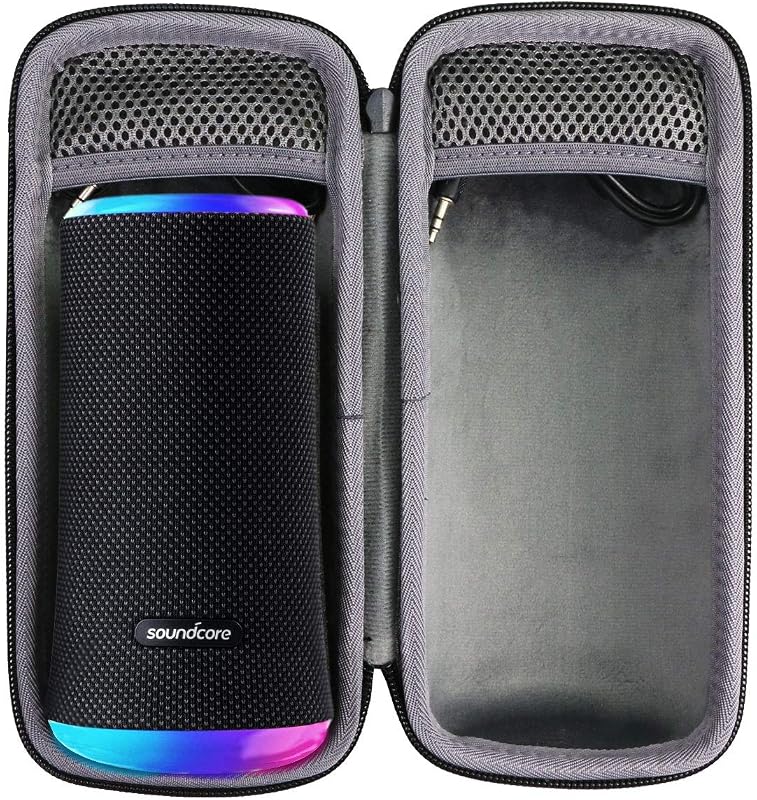 Hard Travel Case for Anker Soundcore Flare 2 Bluetooth Speaker | Travel Protective Storage Bag with Mesh Pocket & Handle, Shockproof EVA Shell and Soft Lining