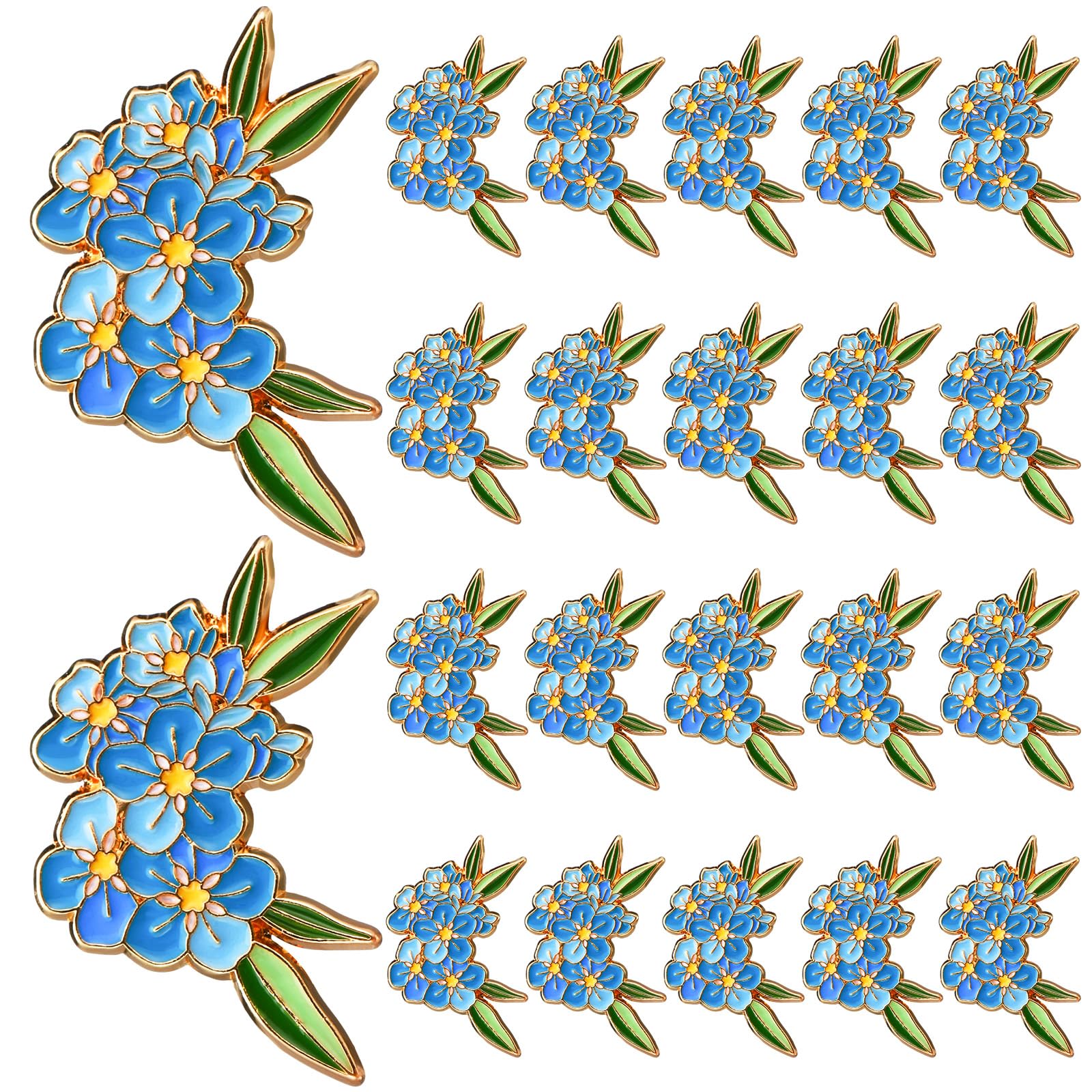 Forget Me Not Flower Pins Bulk Gifts Memorial Pins Blue Flower Enamel Lapel Celebration of Life Funeral Favors