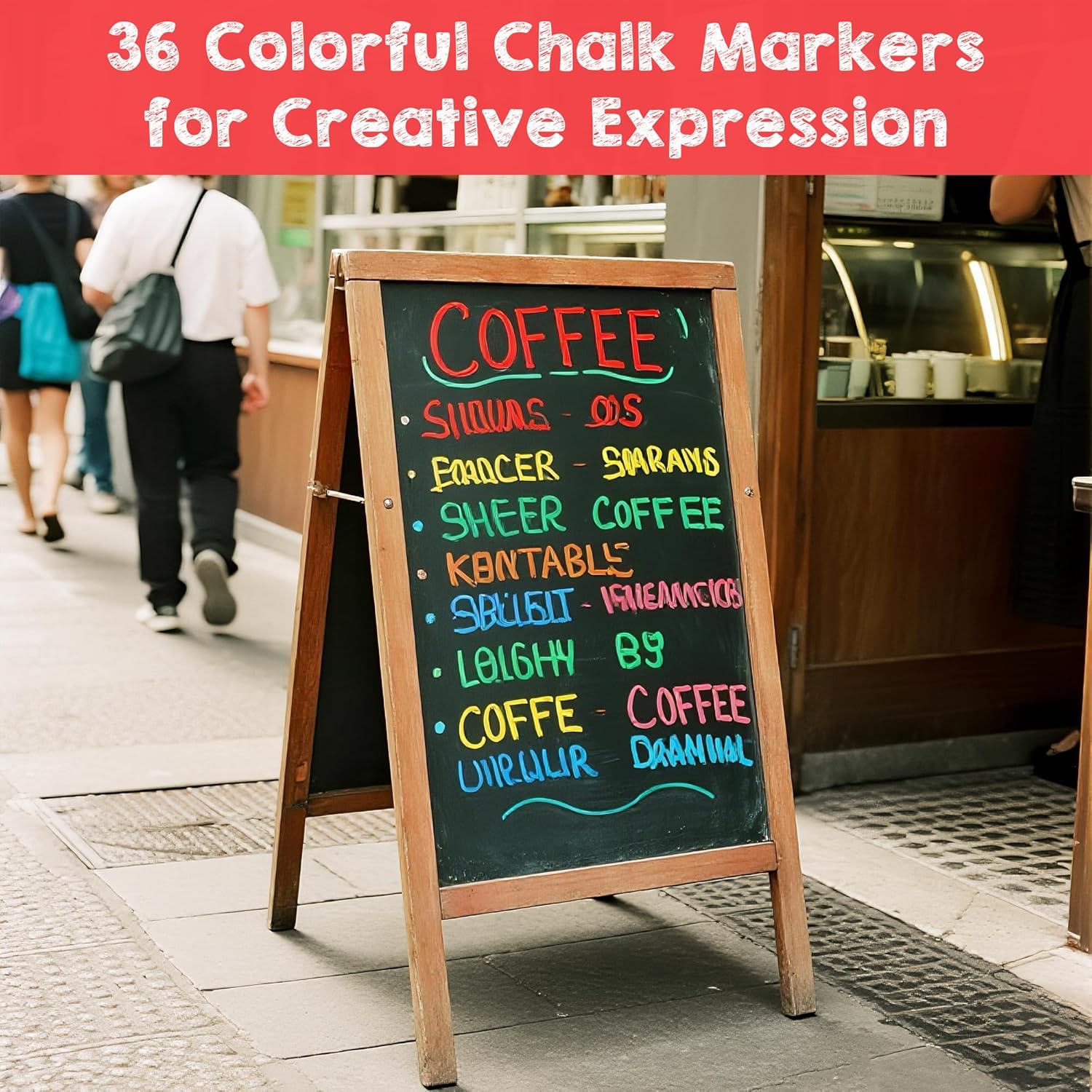 36-Color Liquid Chalk Markers Set, Erasable, Dust-Free, for Blackboard, Glass, Cars, Windows - Ideal for Display, Creativity, Art Projects, Dry Erase Markers - Image 9