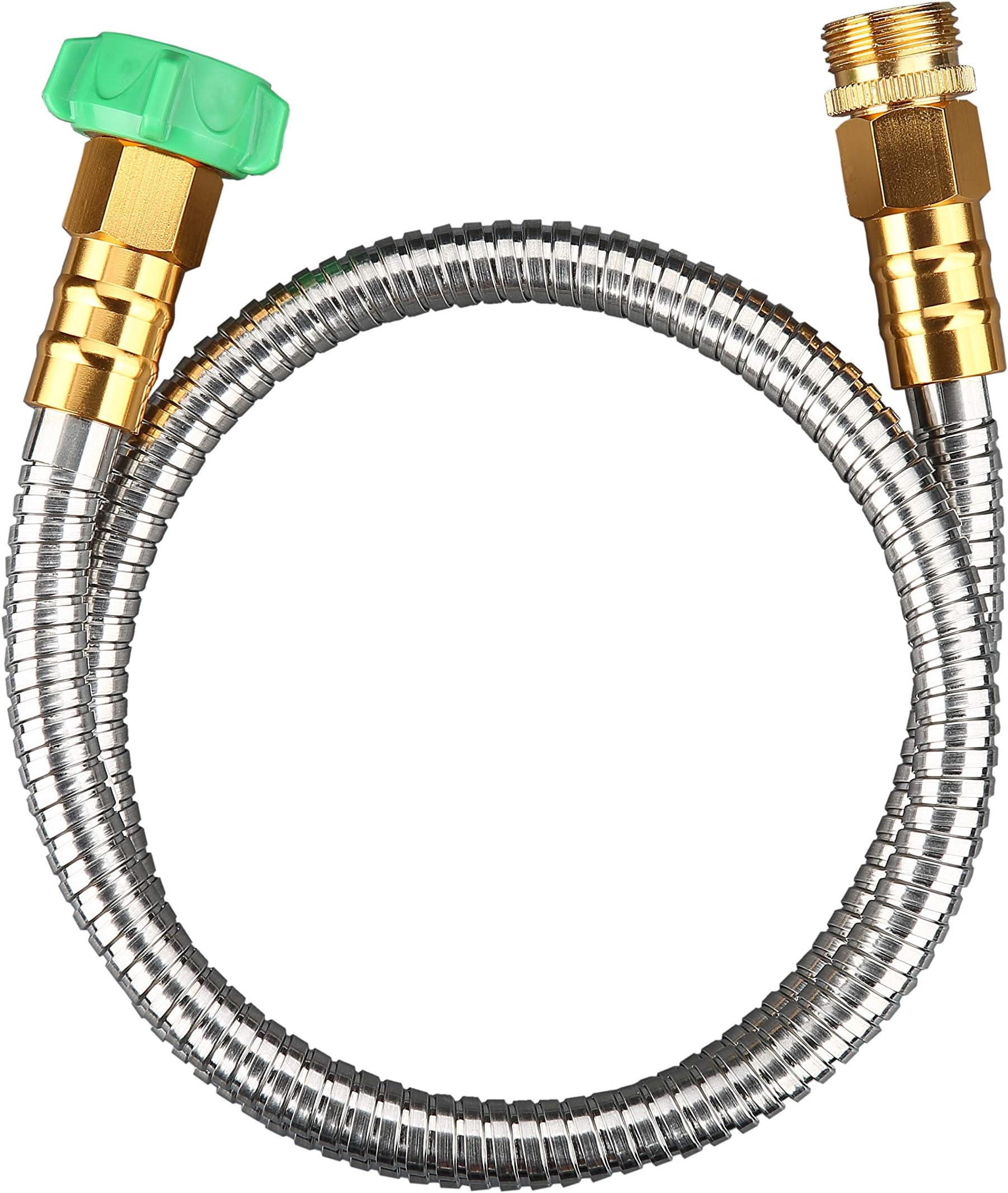 BEAULIFE 304 Stainless Steel Metal Short Garden Hose 3 Feet Flexible, Portable & Lightweight Kink Free Garden Water Outdoor Hose