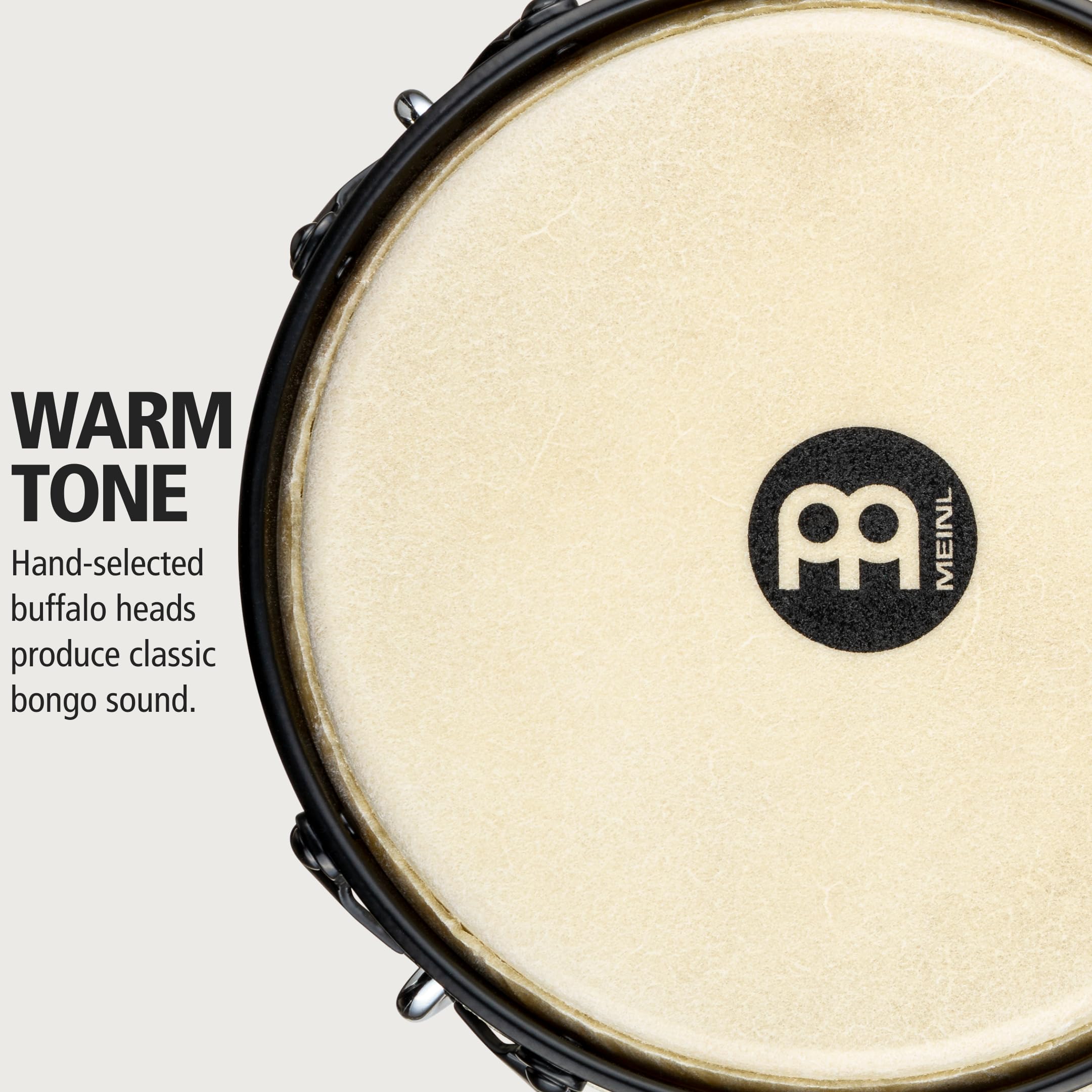 Meinl Percussion Bongos Headliner Wood - 2 Tamburi a Mano da 6.75 e 8 Pollici - Chiave Accordatura Inclusa - Quercia del Siam, Brown (HTB100WB-M)