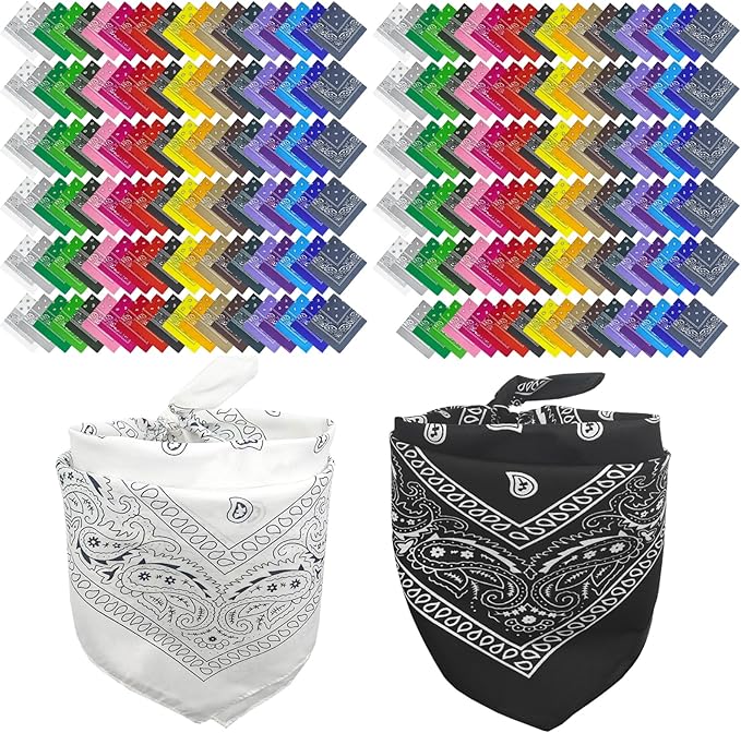 SGBETTER 40 Pcs Bandanas Bulk Paisley Bandanas Multicolor