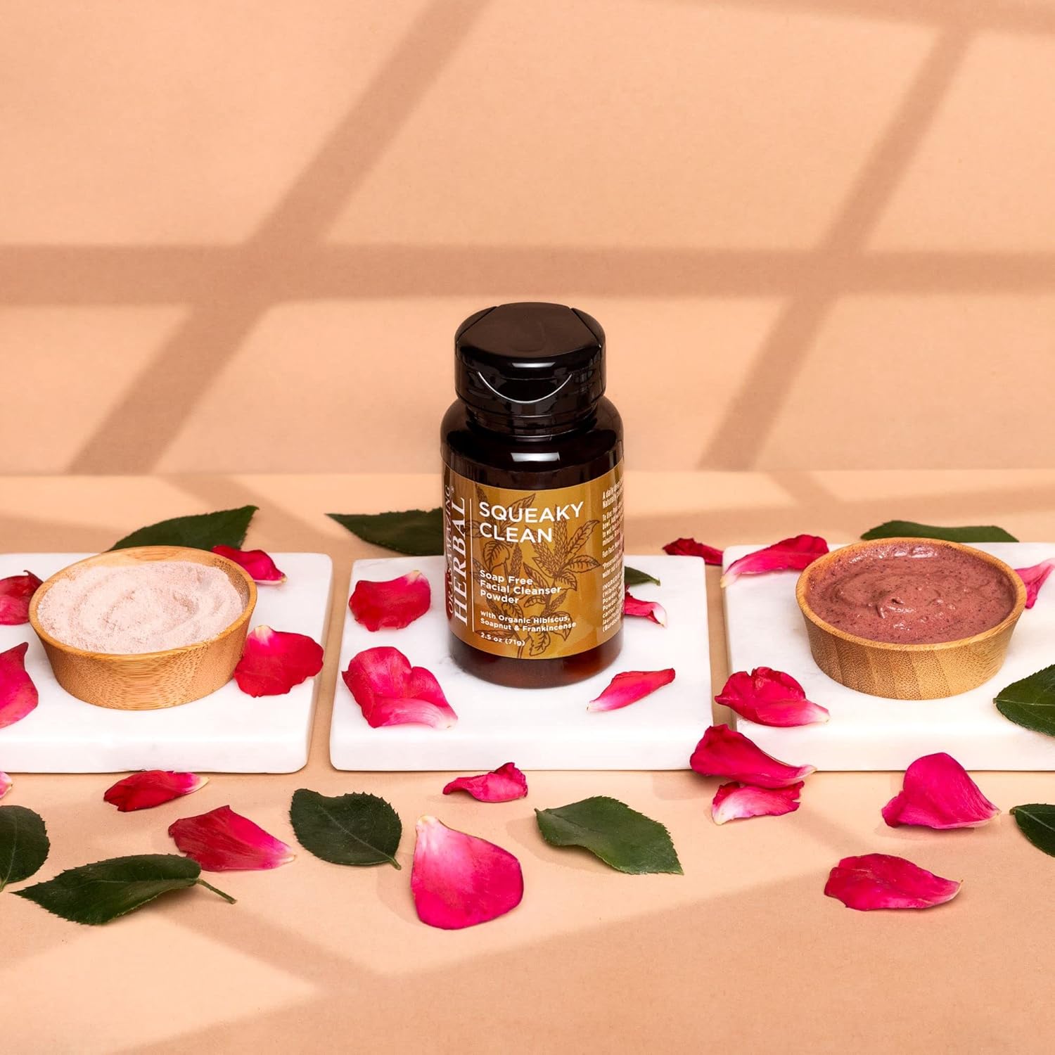 Ora's Amazing Herbal Squeaky Clean, Vegan Hibiscus Face Scrub Powder, Frankincense and Clay Facial Exfoliator