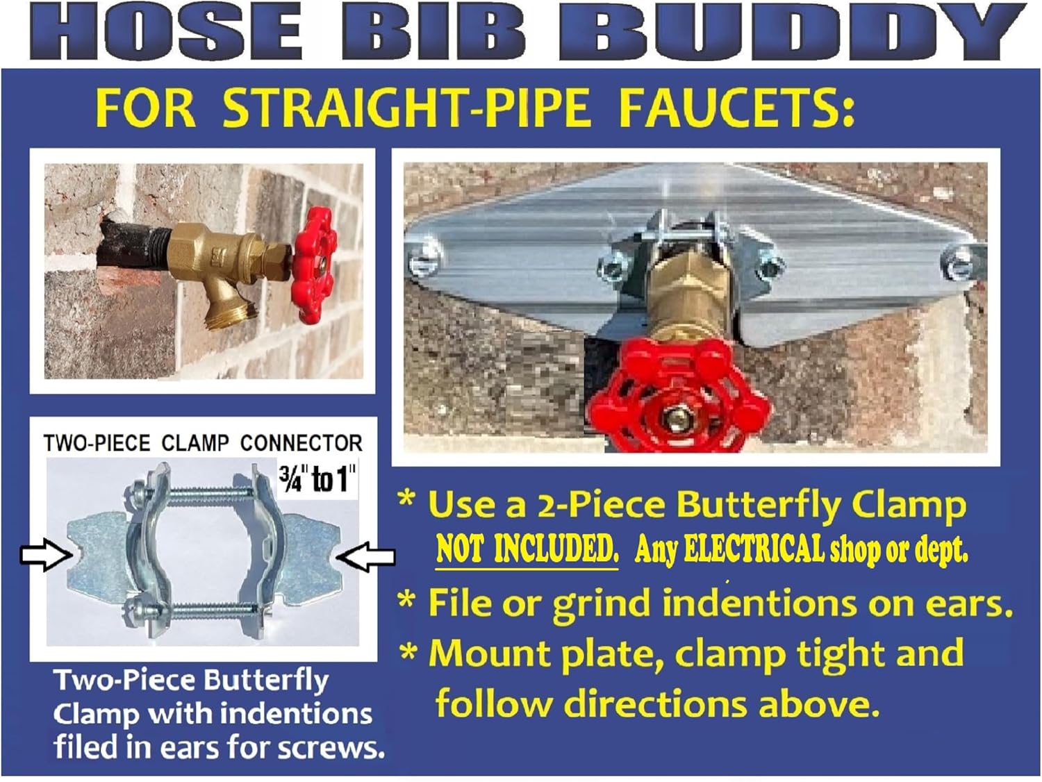 THE Hose Bib Buddy (2-Pack) - Finest Spigot Mounting Plate | Hose Bib Securing Kit | Outdoor Faucet Repair | Registered Original USA | Slide-In | No Faucet Removal! No Plumbing Required!