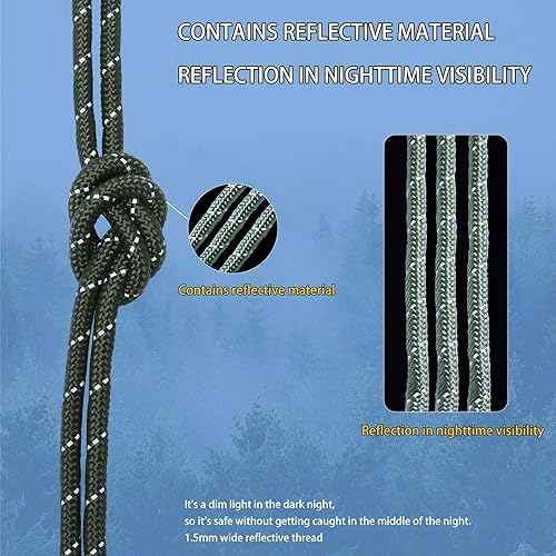 Miniatura 4 de Cuerda de paracaídas de 750 libras, 32 pulgadas, cuerda de supervivencia reflectante de 1/3 de grosor para tendedero, campamento, senderismo, equipo