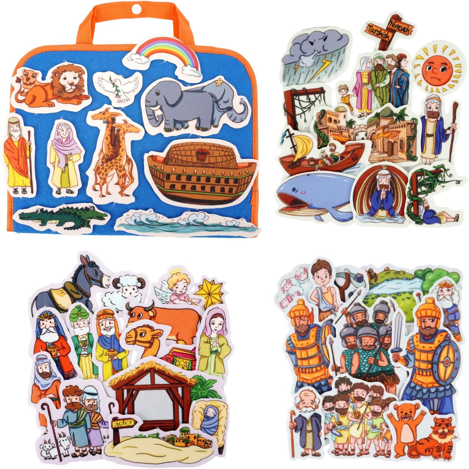 CHEFAN Noah's Ark, Nativity of Jesus, Jonah and The Big Whale, David and Goliath