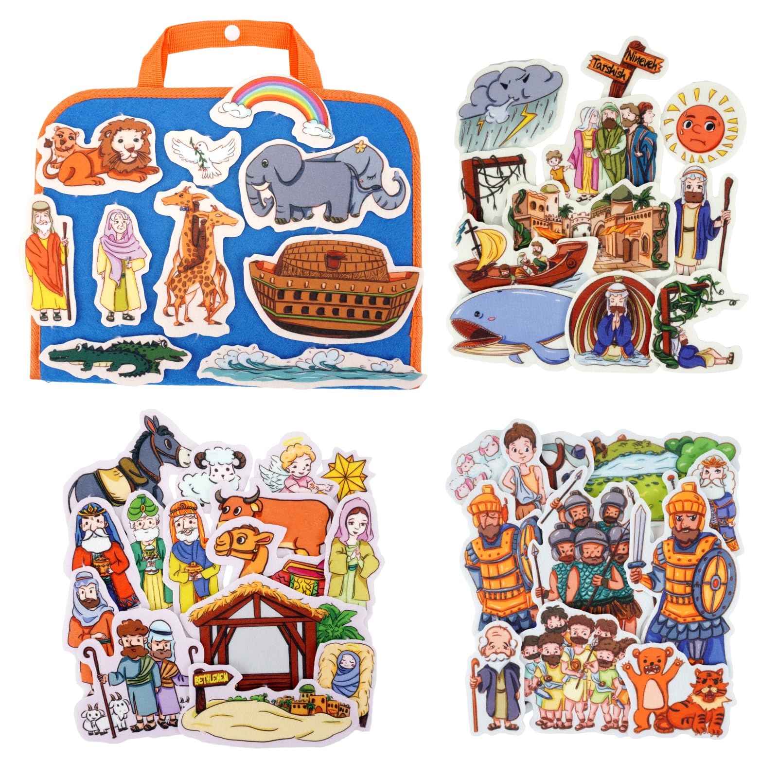 Amazon.com: CHEFAN 4 Pack Felt Board Bible Stories Set, Flannel