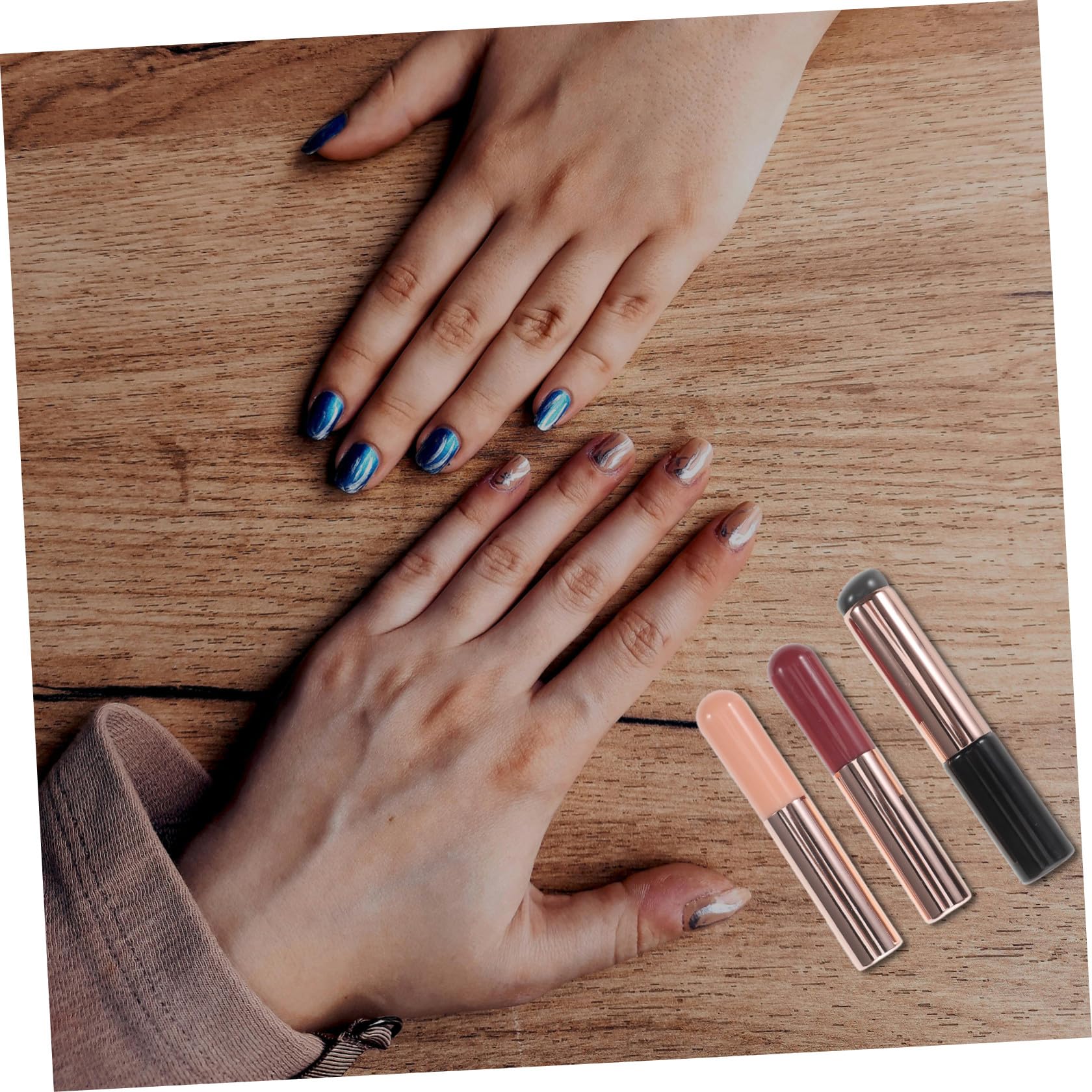 Healeved 12piezas Cepillos De Reutilizables Para Arte De Uñas De Aplicador Para Manicura y Difuminado Profesional