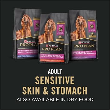 Purina Pro Plan Sensitive Skin & Stomach Wet Dog Food Pate, (12) 13 oz | Classic Pate Lamb & Oat Meal Entree, digestible dog food with prebiotic fiber, supports healthy skin and coat