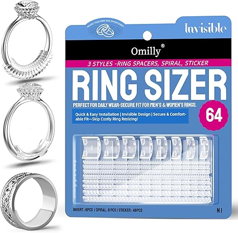 Amazon.com: Ring Sizer Adjuster for Loose Rings, 64-Piece Set with 3 ...