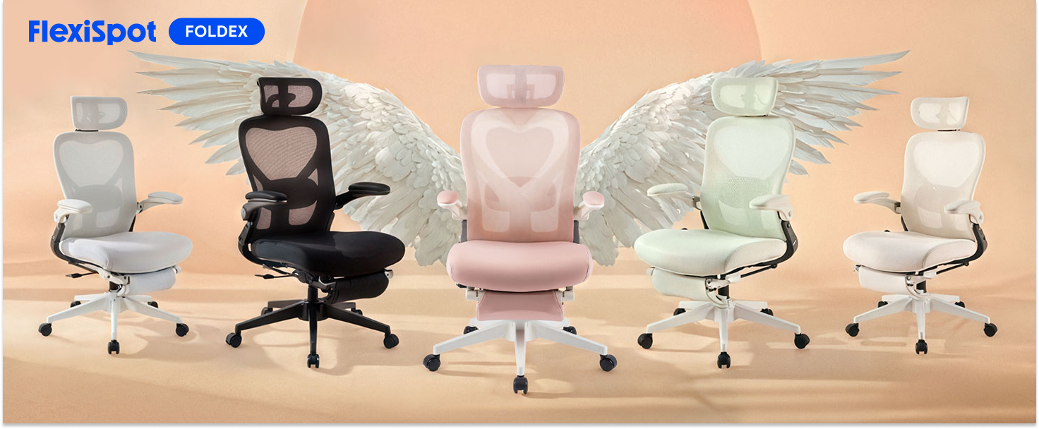 FLEXISPOT Foldex Ergonomic Office Chair, Folding Office Chair for
