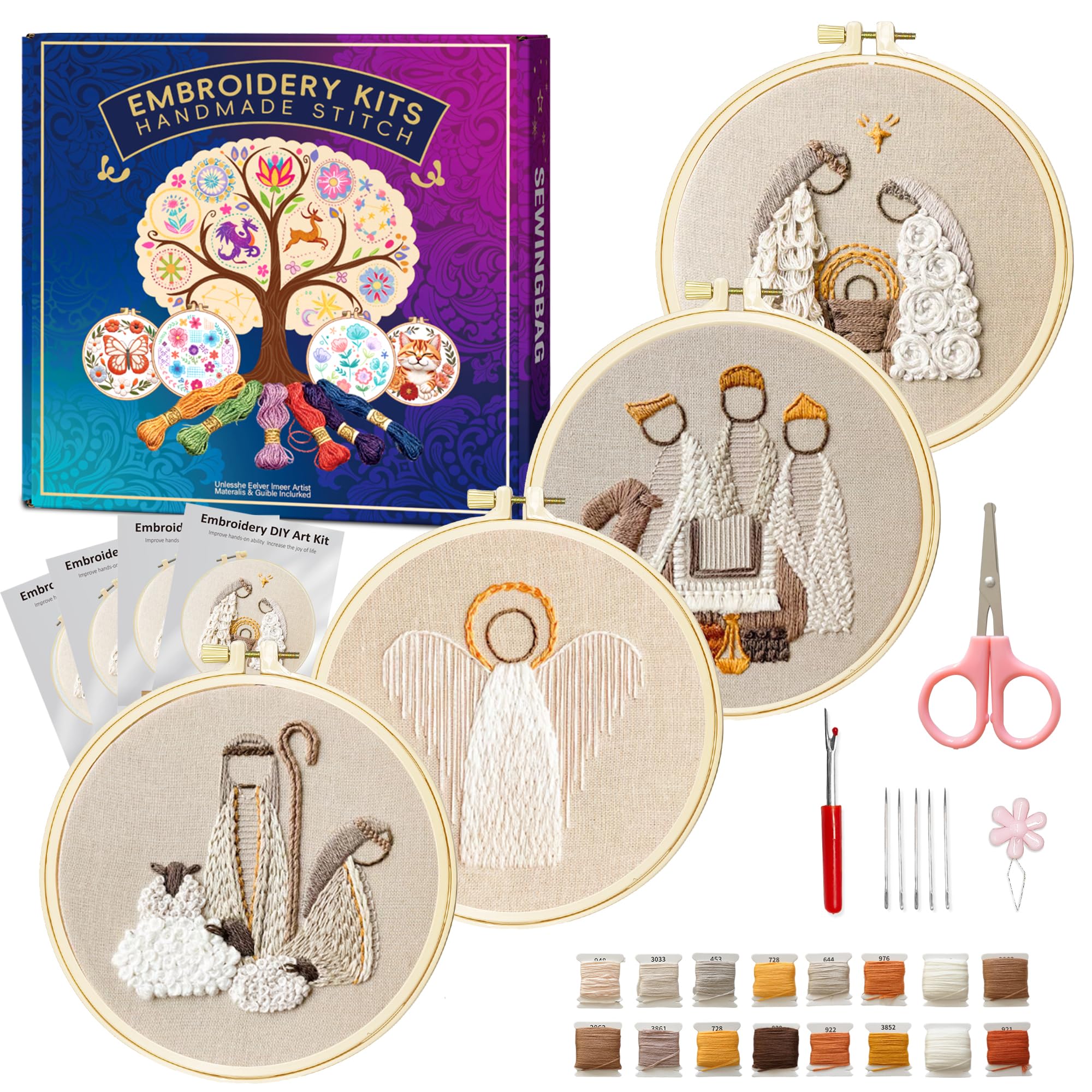 Beginner Embroidery Kit - Floral Designs & Tutorial -11 Beginner Embroidery Kit - Floral Designs & Tutorial -11