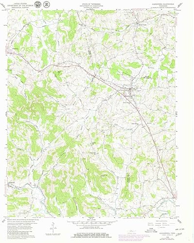 Alexandria TN topo map, 124000 Scale, 7.5 X 7.5 Minute, Historical, 1958, Updated 1980, 27.5 x 22 in