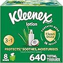 Kleenex Lotion Facial Tissues with Coconut Oil, 8 Cube Boxes, 80 Tissues Per Box, 3-Ply