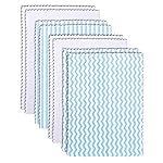 8 Pack Super Soft Baby Burp Cloths, Baby Washcloths, Ultra Absorbent Large Newborn Burping Cloth for Boy and Girl, Milk Spit Up Rags, Unisex for Baby Sensitive Skin, Aquamarine and White,16  12 Inch