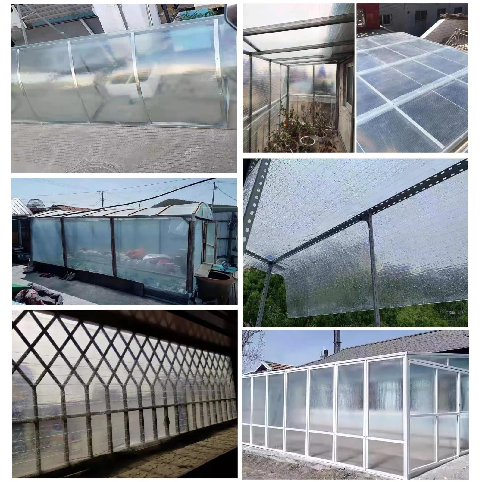 Plaque en Polycarbonate pour Serre,Feuille en Fibre de Verre 0,8mm Panneaux Durable Transparents,Couverture de Toit Isolante Anti-Pluie,pour Jardin Garage Hangar Auvent (0.6m x 20m)