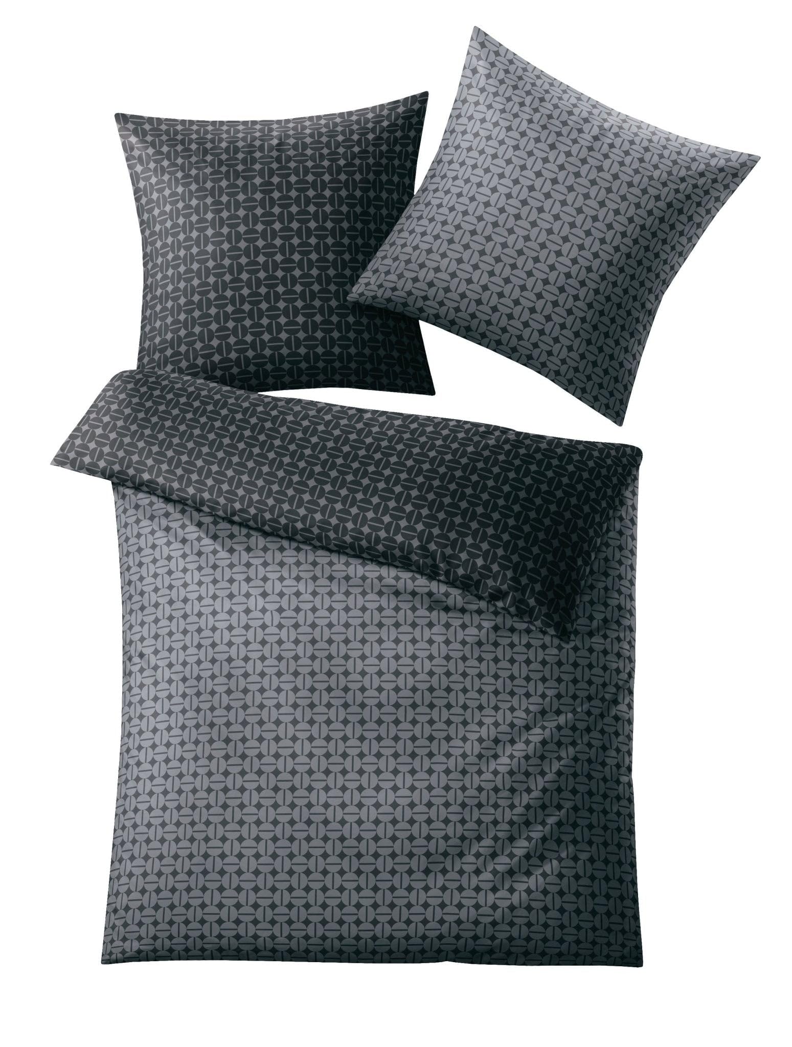 Kleine Wolke Punto bed linen set, Cotton, charcoal, 135 x 200 cm