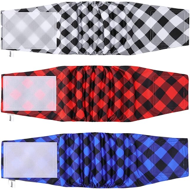 Avont 3 Piezas Pañales para Perro Macho Lavable Rutilizable XL