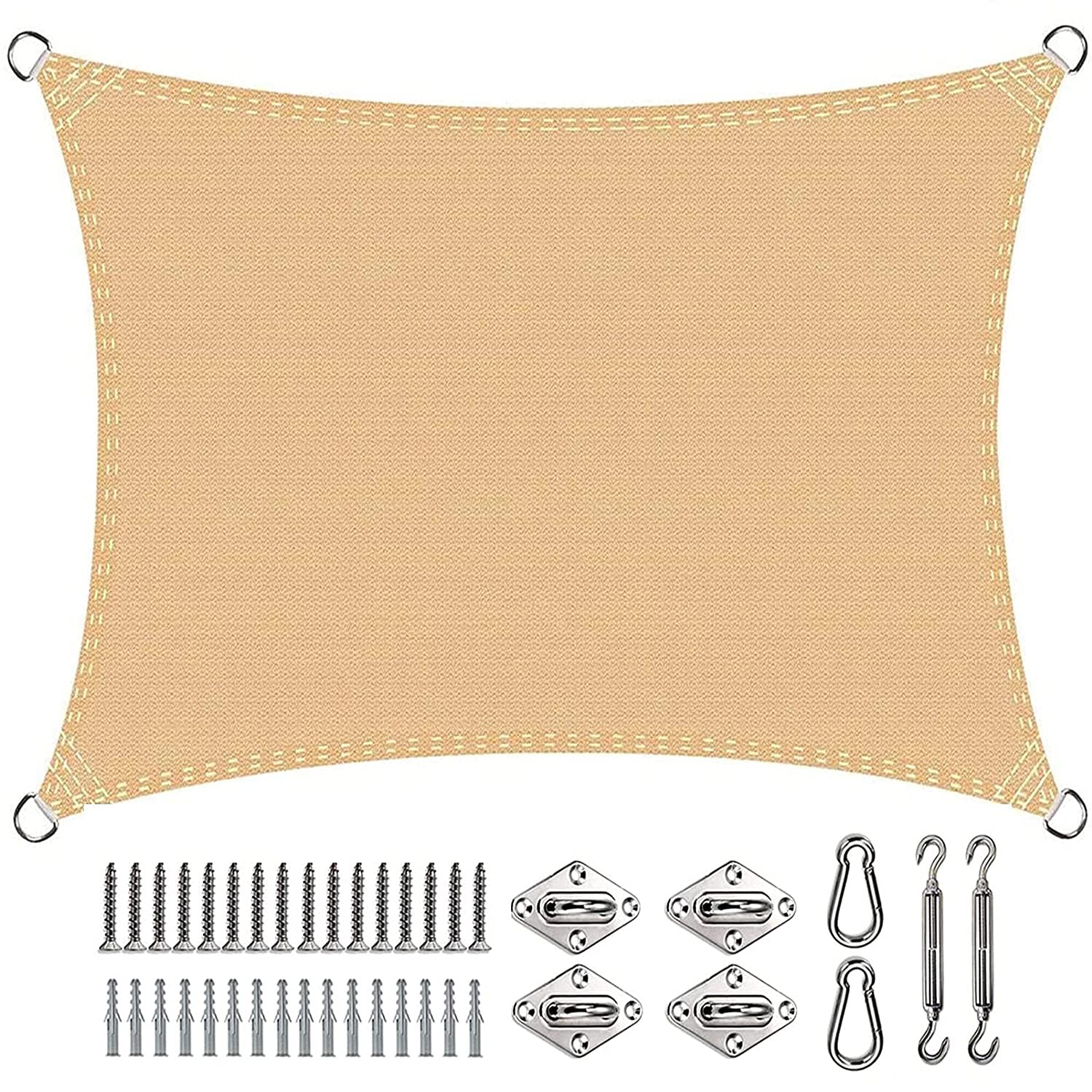 Voile d'ombrage rectangulaire crème pour rafraîchir une terrasse ou cour