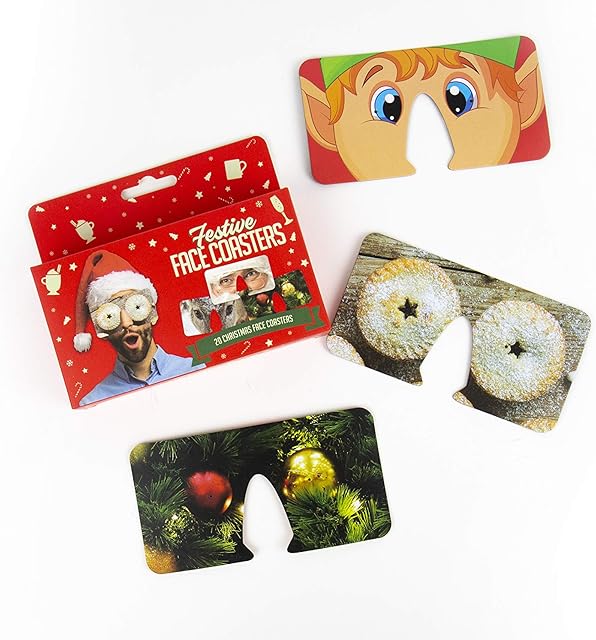 Festive Face Coasters 20-pack