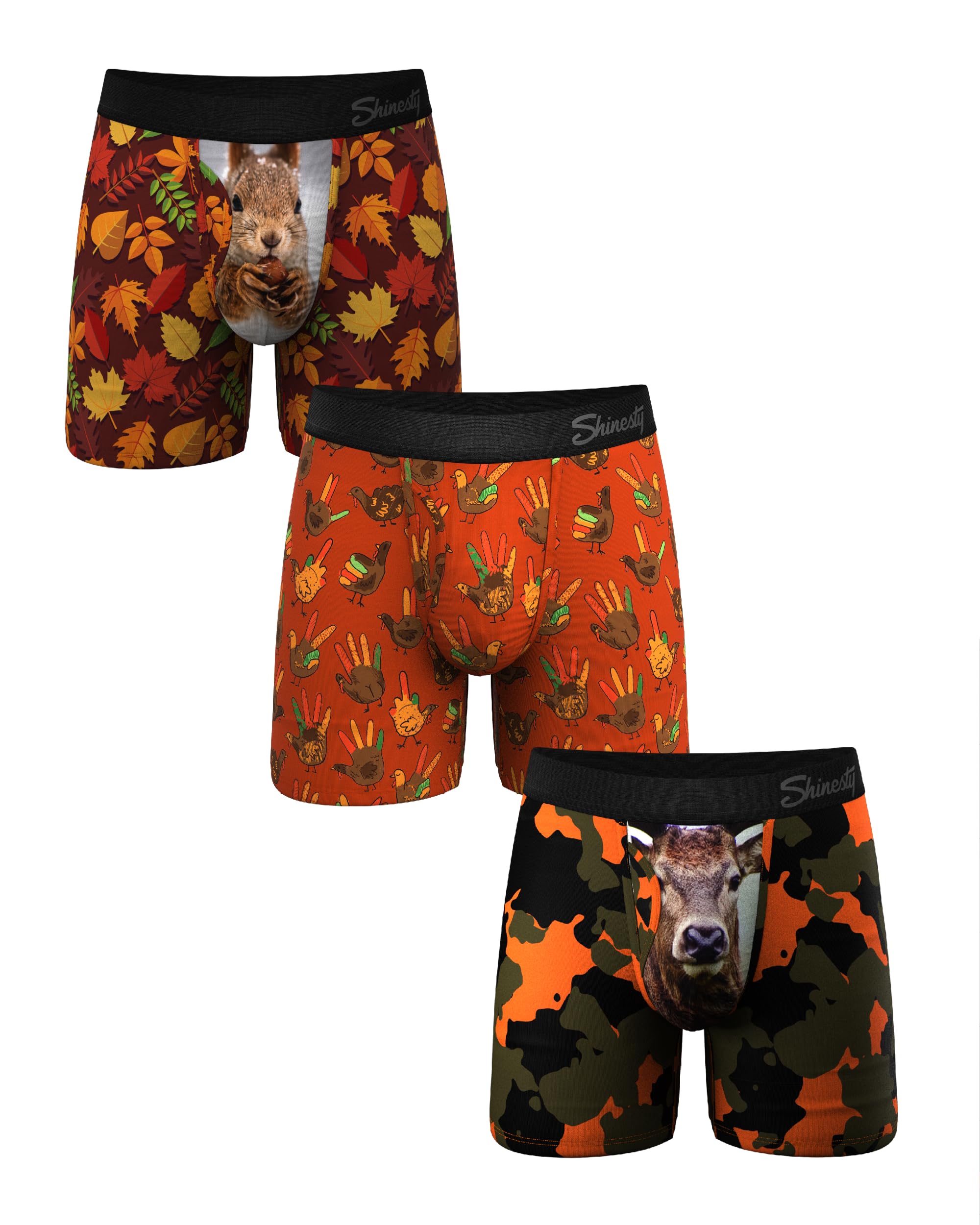 Shinesty Hammock Support Mens Pouch Underwear | Boxer Briefs with Fly | 3 Pack