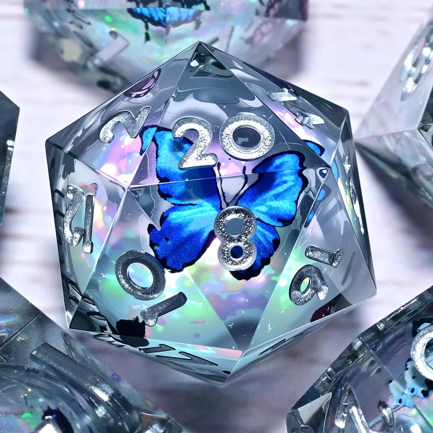 Liquid Core Dice Set Dungeons and Dragons D&D, Polyhedron DND Resin dice Set, Used for Role-Playing dice Magic Pathfinder Game DND dice Set (7 Pieces)