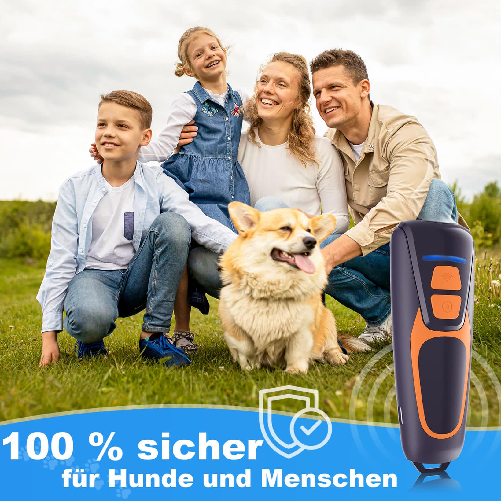 Anti-Bell-Gerät für Hunde, Ultraschall-Abschreckungsgerät gegen Hundebellen, Hunderindenstopper für Hunde, 15 m Reichweite, Wiederaufladbar Ultraschall-Bellstopper drinnen draußen