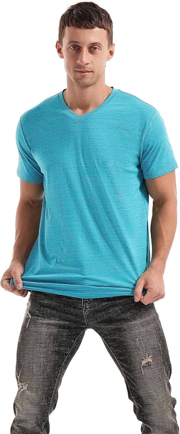 KLIEGOU Men's V Neck T Shirts - Casual Stylish Fitted Stretch Tees for Men - Image 4