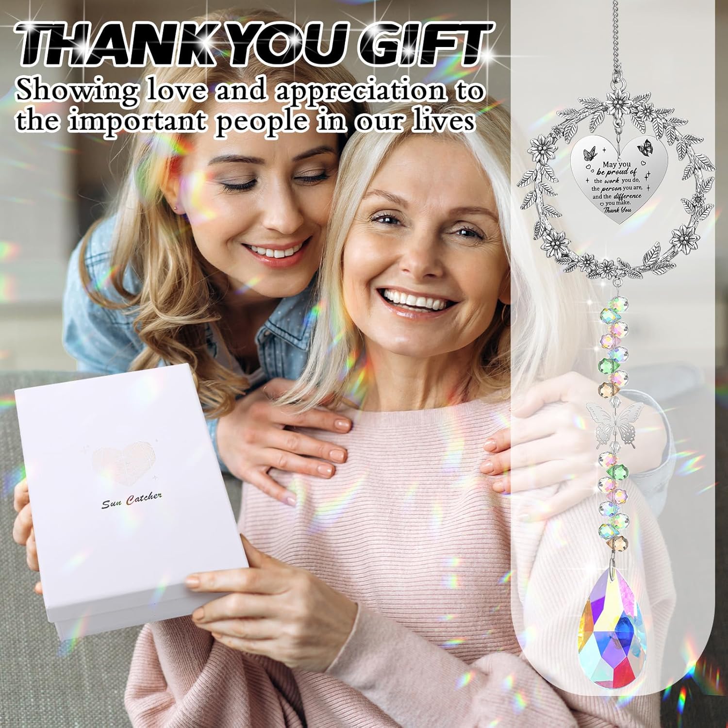 Valentine Thank You Gifts for Women Crystal Suncatcher Appreciation Gift Ornament for Coworkers Teacher Mom Nurse Friend Boss Keepsakesful(Be Proud of) - Image 5
