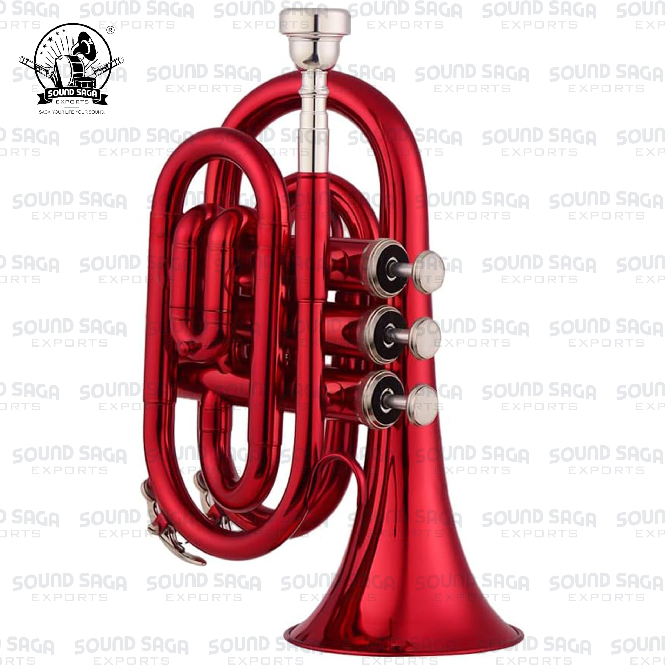 Instrumento de latón para trompeta de bolsillo Bb | Instrumento hecho a mano con precisión | Ideal para estudiantes, orquesta, conciertos y principiantes | Boquilla y funda de transporte dura incluida