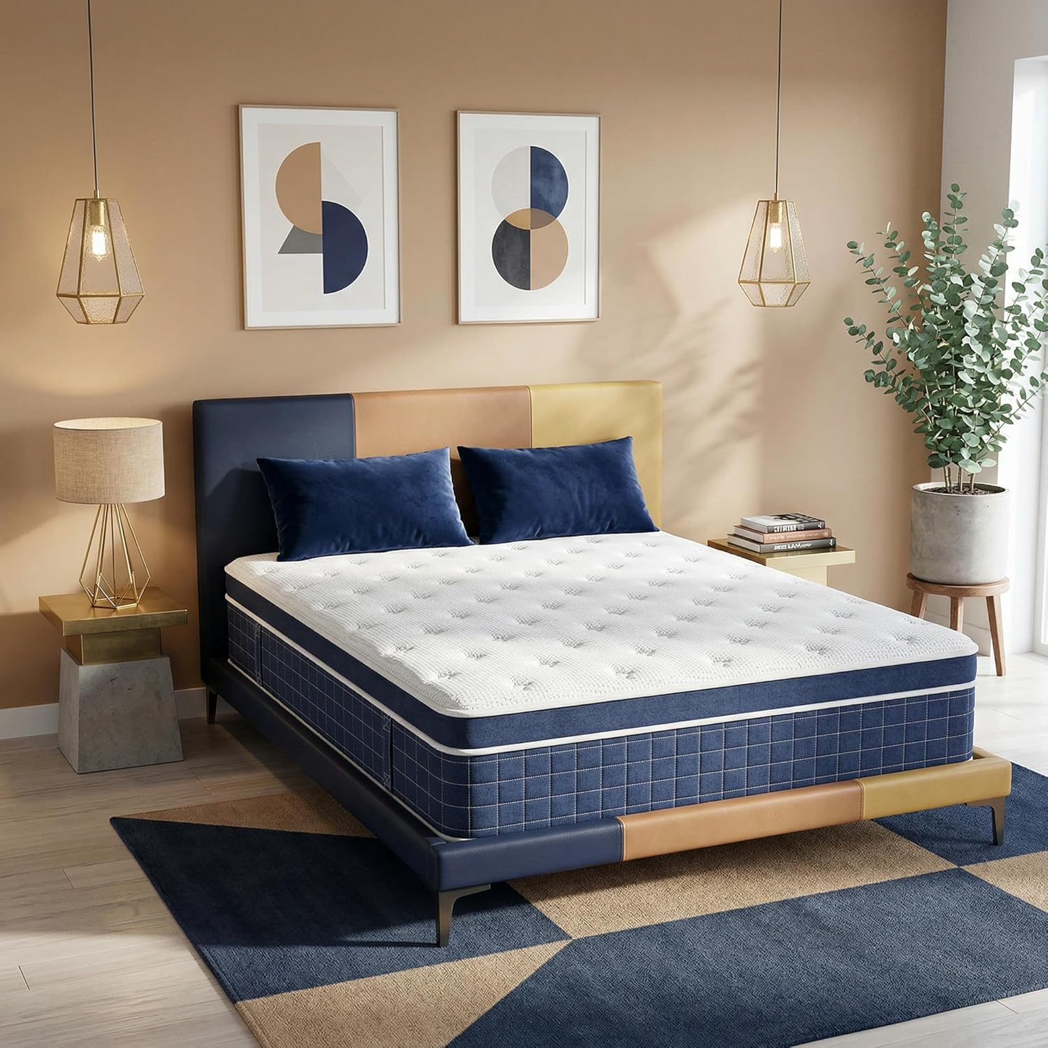 12 Inch Queen Mattress, Cooling & Breathable Design Breezpet Layer, Enhanced Support & Comfort, Cooling & Back Pain Relief, CertiPUR-US, Suitable for Guest Room, RV