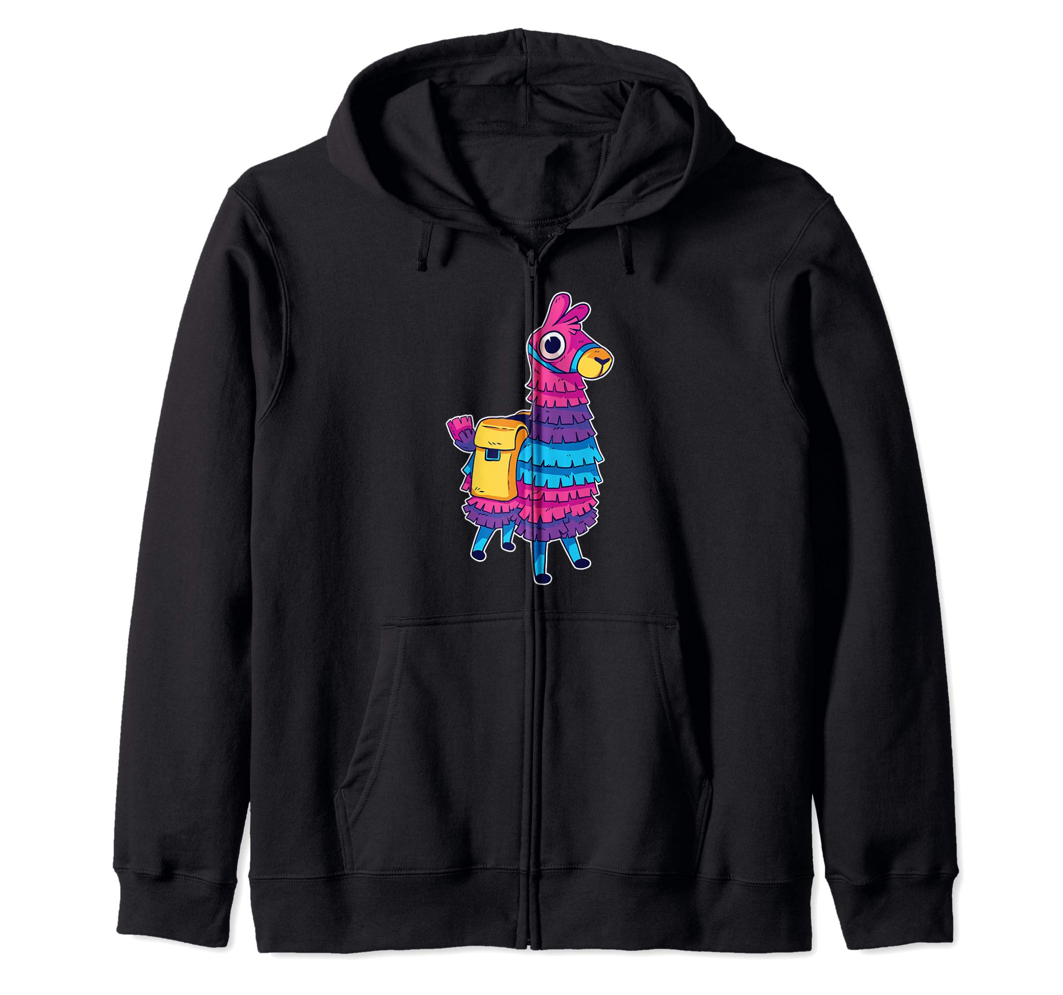 Funny Loot Llama Pinata With Yellow Saddlebag Zip Hoodie
