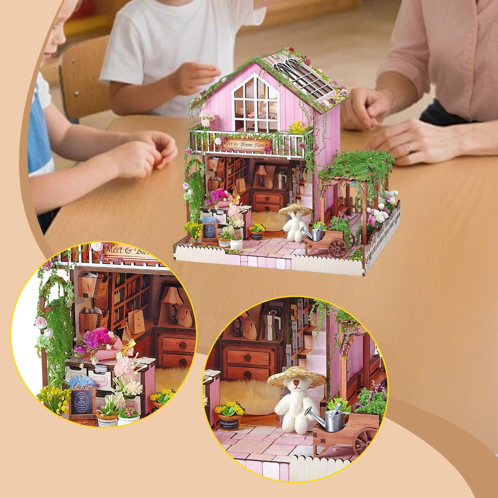 Kit in Miniatura Fai da Te per Casa delle Bambole, con Mobili, Hobby Fai da Te, Lavori in Legno, Giocattoli, Decorazione da Scrivania, Mini