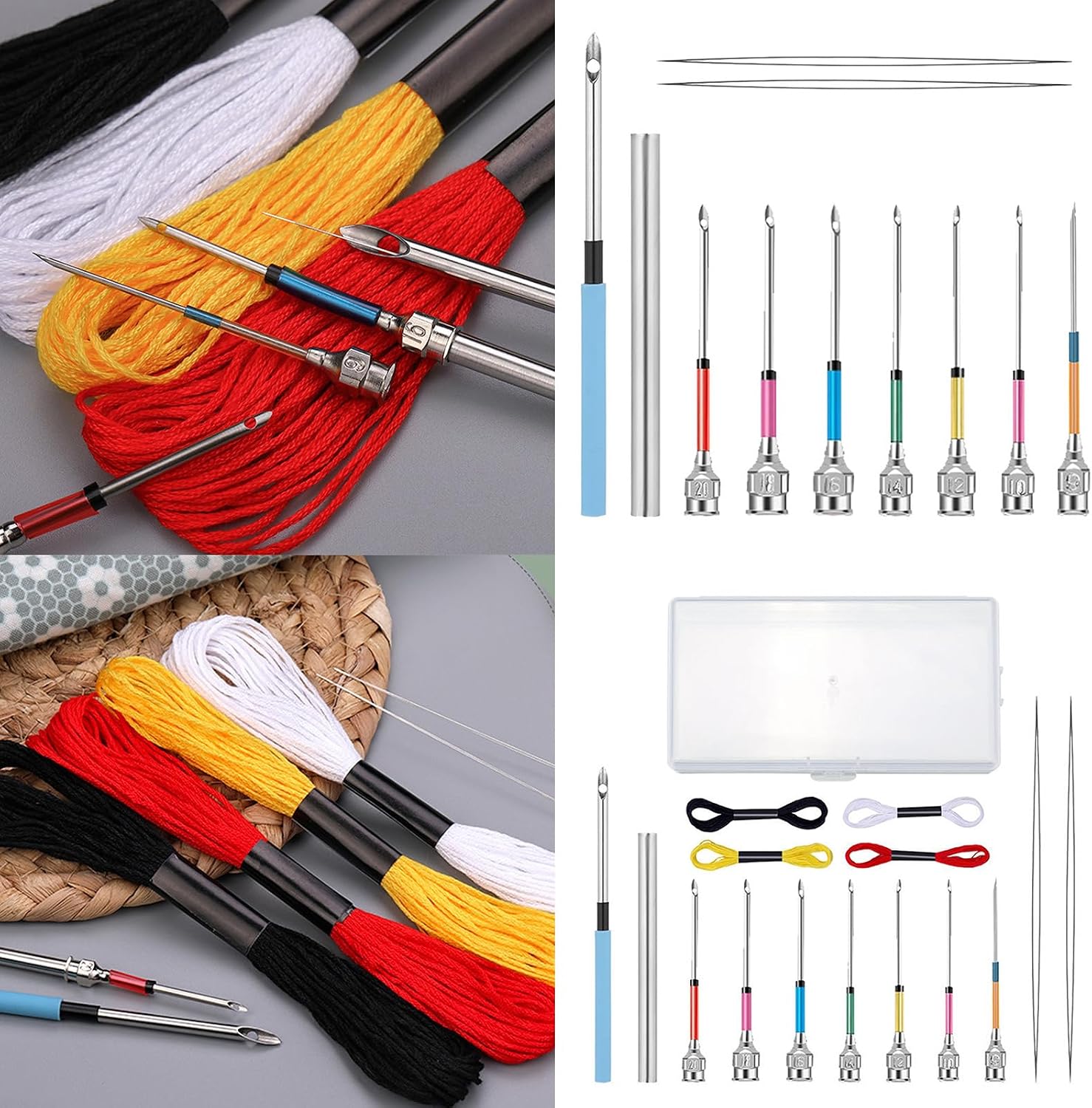 Shurhome Felting Needle Kits Wool Felt Tools Stitching Punches with Handle for Craft Felting Tools Kits Crosses Stitches Needle