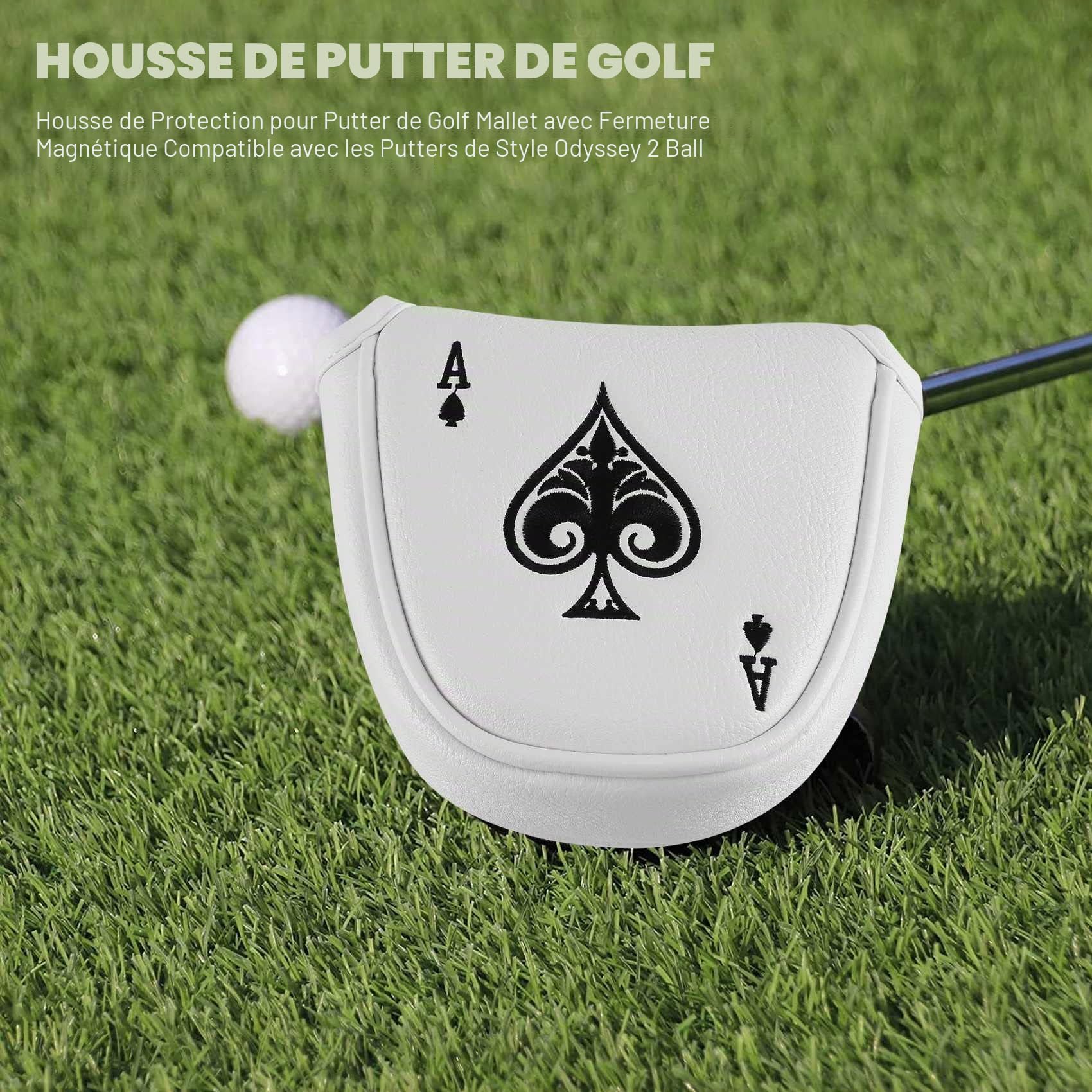 Housse de Putter de Golf magnétique pour Marteau de Golf Convient pour 2 balles LH
