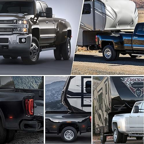 Miniatura 5 de Lentes ahumadas ámbar rojo guardabarros LED laterales luces de marcador lateral para Chevy Silverado GMC Sierra 2500HD 3500HD 2015-2023 doble rueda