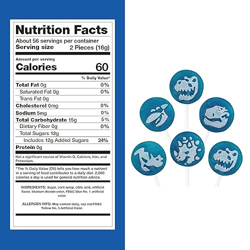 Miniatura 6 de Funtasty Dinos Icing Tattoo Lollipops envueltos individualmente Wildberry Hard Candy, tarro de 2 libras (110 unidades)