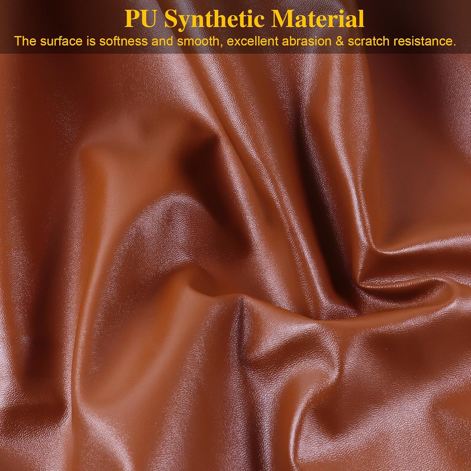 54" x 54" Faux Leather Fabric, Marine Synthetic Leather, Vinyl PU Material for Renovate Upholstery Sofa Headboard Sewing DIY Crafts Handbag,Jewelry Boxes,Notebooks Brown