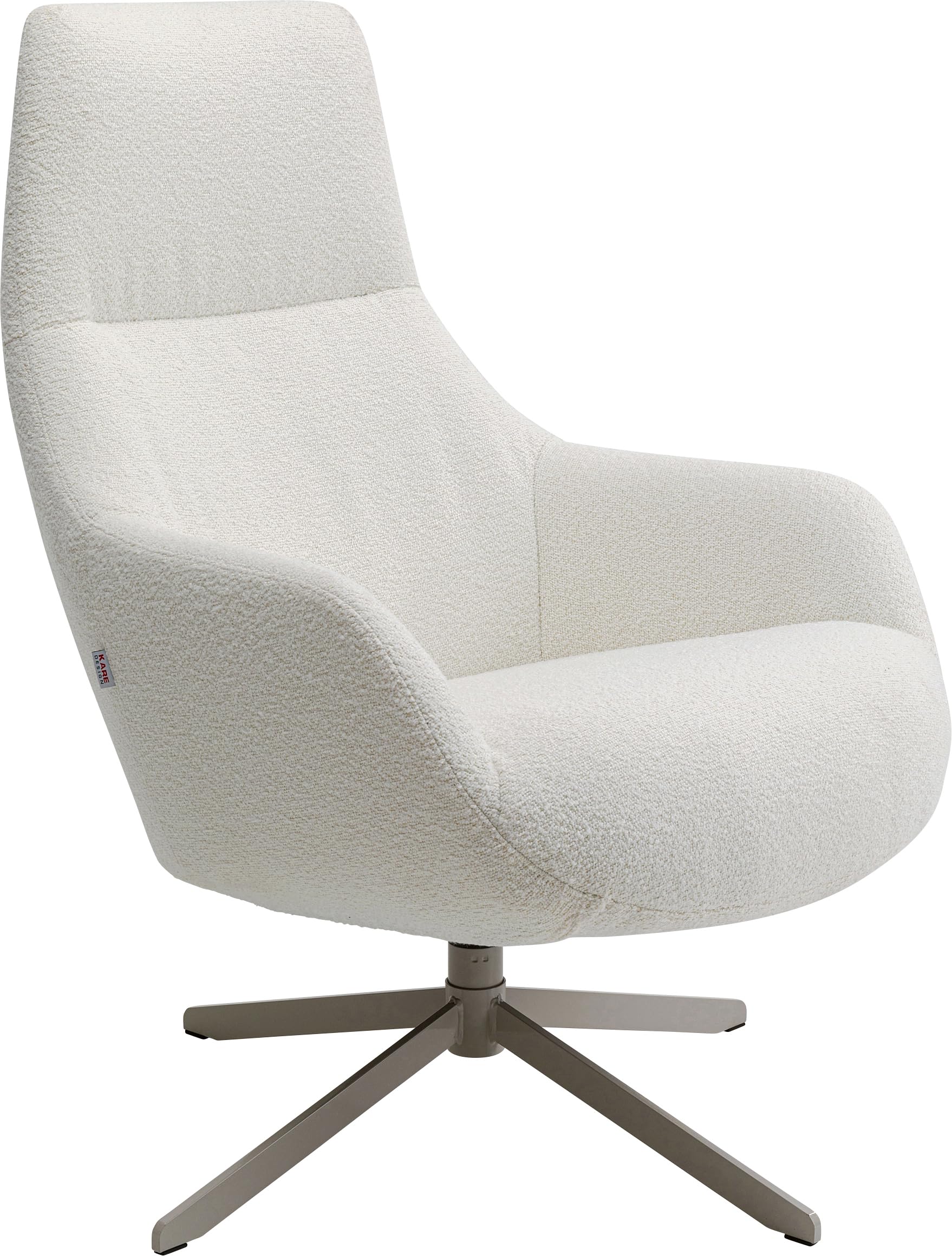 Kare Design Drehsessel Mimi, Creme, Sessel, Polstersessel, Drehbar, Wohnzimmer, Schlafzimmer, Büro, 100x76x81 cm