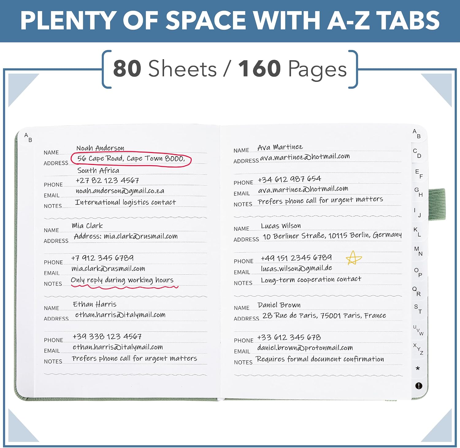 Mr. Pen- Address Book with Alphabetical Tabs, Small Hardcover image 2