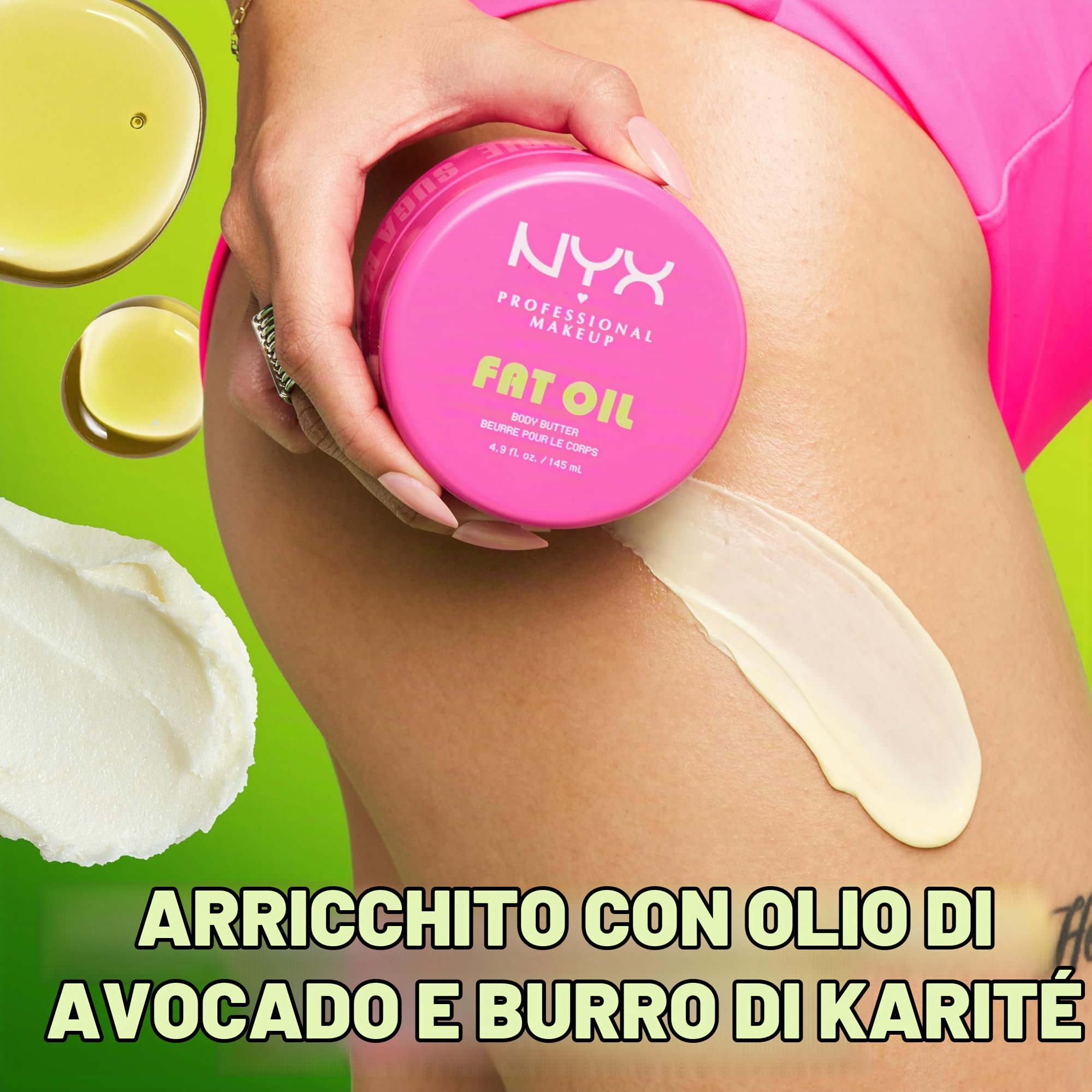 NYX Professional Makeup Fat Oil Lip & Body Kit, Travel-Friendly, Reusable-Pouch, Suga Baddie