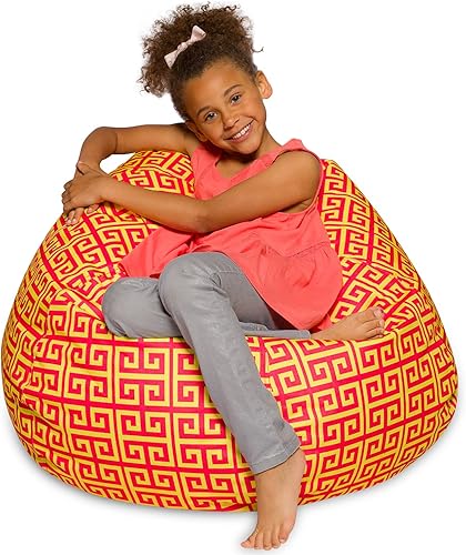 Miniatura 6 de Posh Beanbags - Sillón puff XL, 48 pulgadas, color gris jaspeado Gris brezo,Lienzo Animales Bosque Critters,Tela para colorear lienzo - Mundo