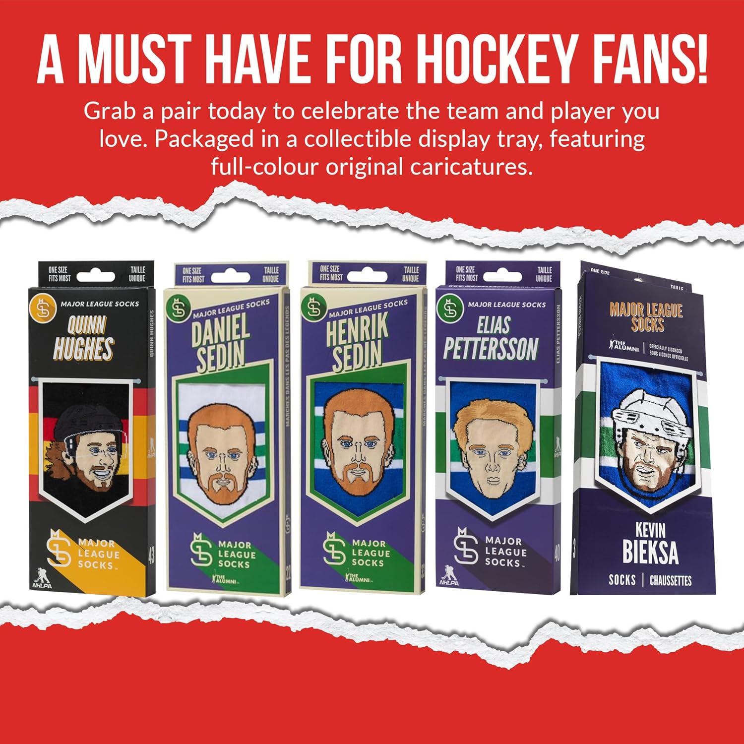 Major League Socks - NHL - Various Players - Hockey Fan Holiday Gift Unisex Apparel (Size 7-13) - Image 4